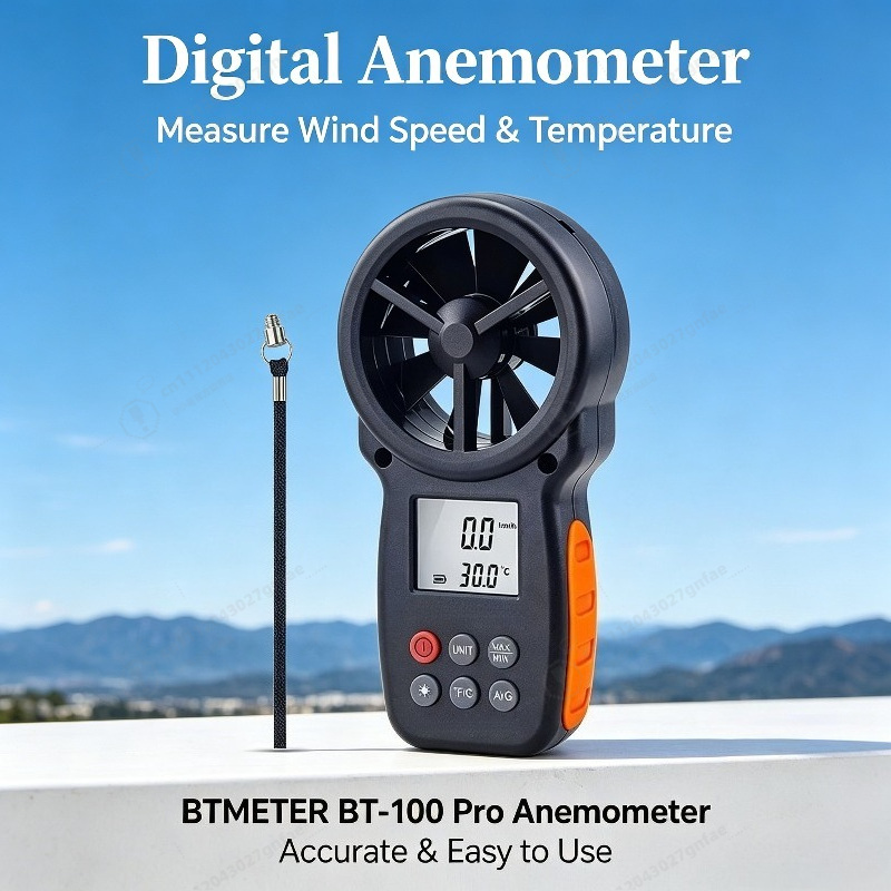 Anemometer Wind Speed - Anemometro Digitale BT-100 Portatile per Misurare