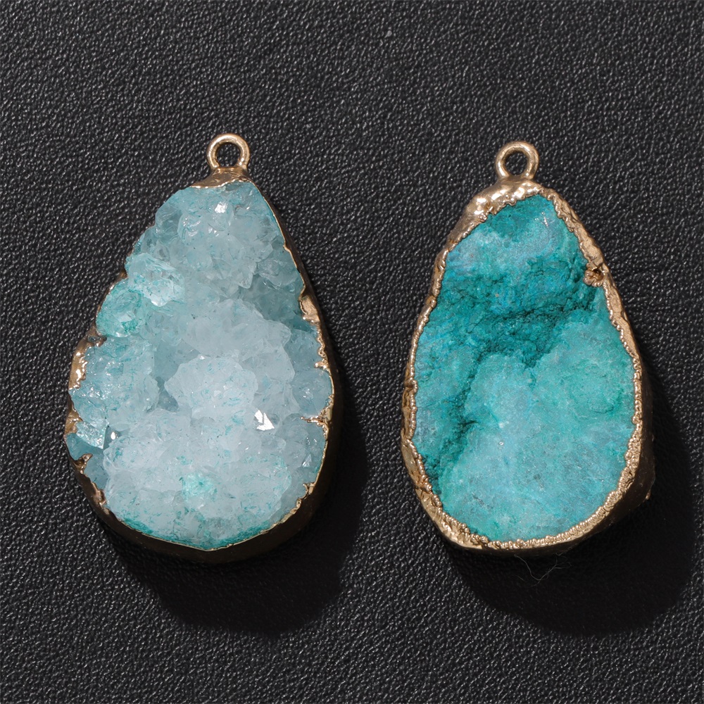 Science Nature - 1PC Ciondolo Geode Agata Naturale 25x38mm