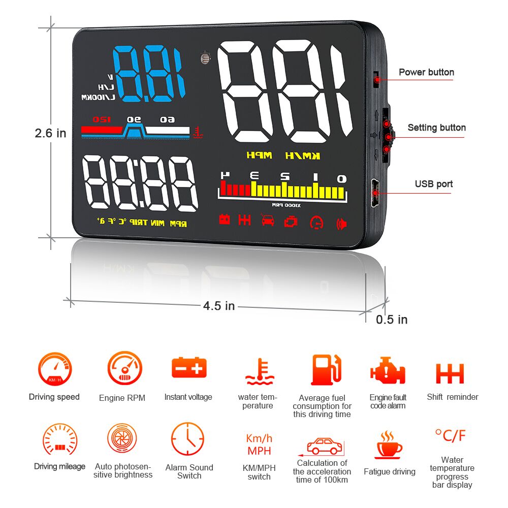 Proiettore Digitale OBD2 D5000 - Anemometer Wind Speed recensione e prezzo
